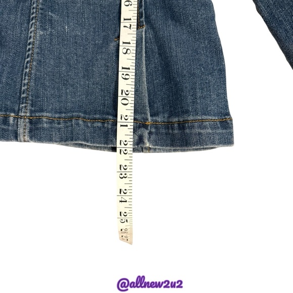 New Vintage Tommy Hilfiger Embellished Tailored Medium Wash Denim Jacket - Picture 14 of 16